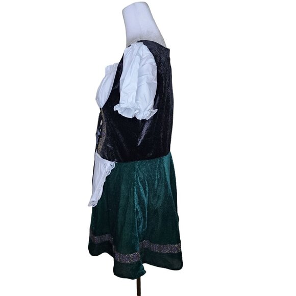 Glory Star German Dirndl Dress Womens XL Green Oktoberfest Bavarian - Picture 5 of 8
